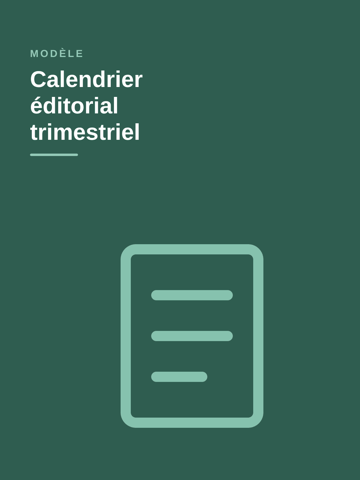 Calendrier éditorial trimestriel