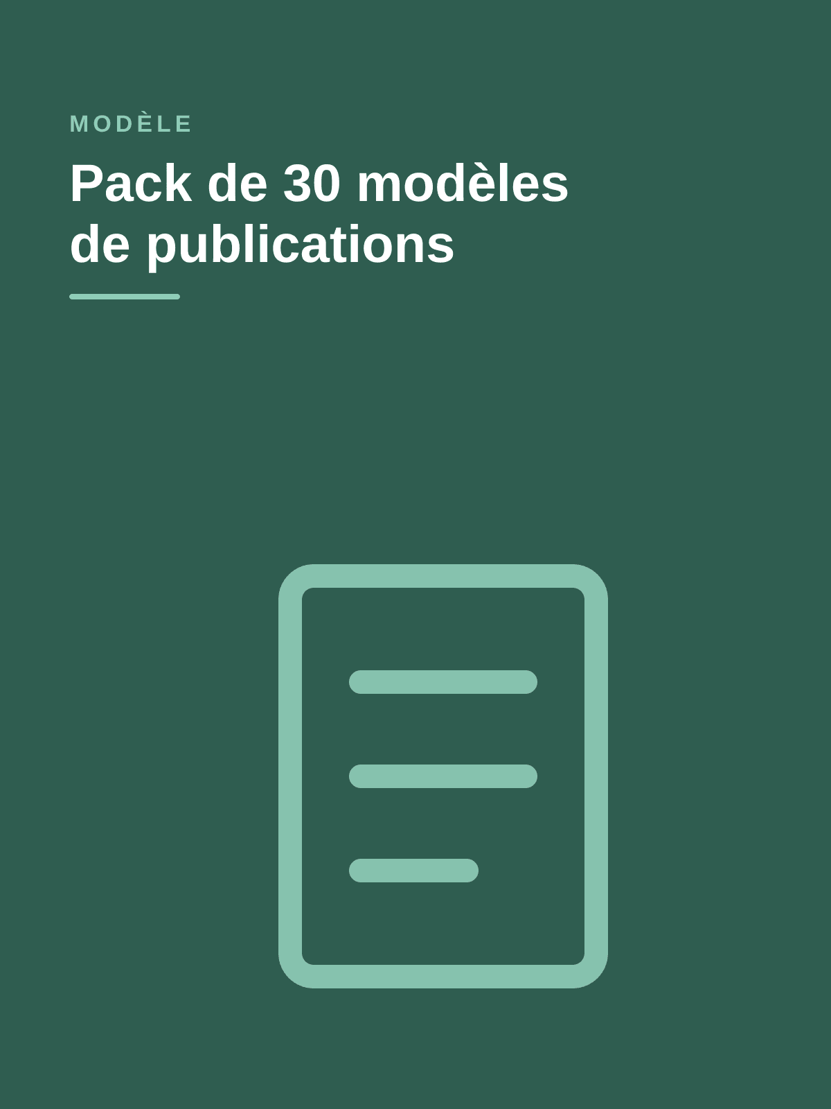 Pack de 30 modèles de publications